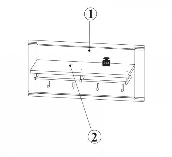 Cintre avec étagère palette, Natur Plus, l90xA32xH45 cm