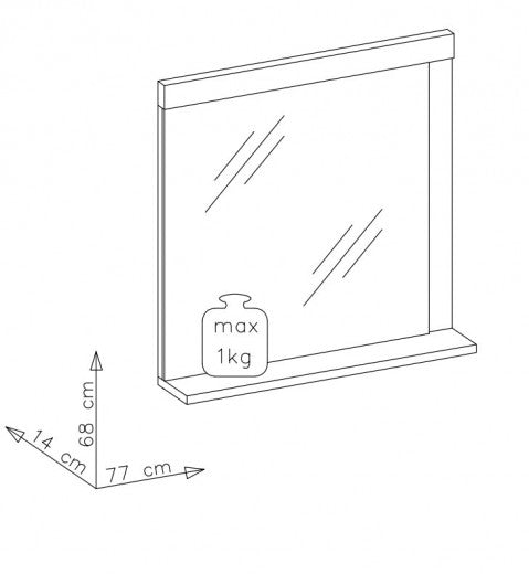 Miroir décoratif Krone Natur, l77xH70 cm