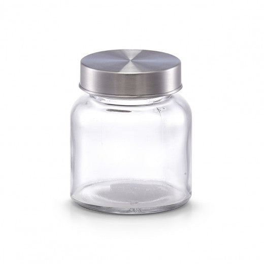 Mini récipient de conservation en verre, couvercle en métal, 150 ml, Ø 6,8xH7,8 cm