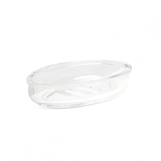 Porte-savon en verre, Transparent Transparent, L14,8xl9,5xH3 cm