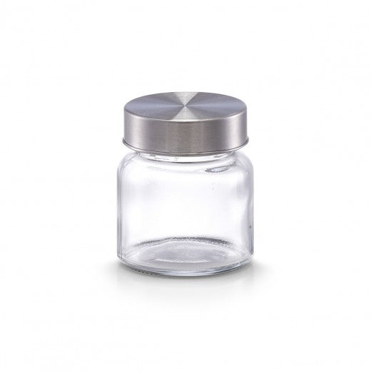 Mini récipient de conservation en verre, couvercle en métal, 75 ml, Ø 5,6xH6,3 cm