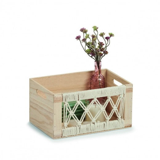 Boîte de rangement en bois, Boho Natural, L30xl20xH16 cm