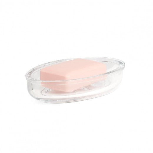 Porte-savon en verre, Transparent Transparent, L14,8xl9,5xH3 cm