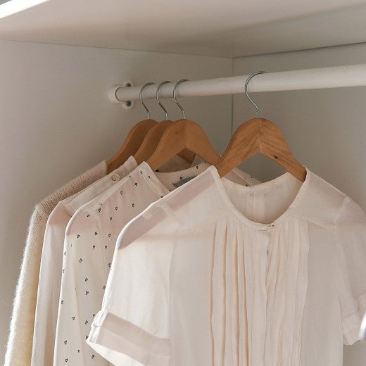 Set de cintres en bois et métal, Scandi Natural, l44xH24 cm, 6 pièces