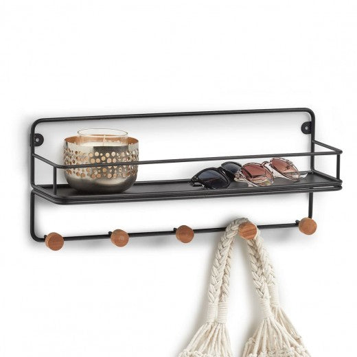 Etagère métallique suspendue Sarmin Negru, l45xA11.8xH18 cm