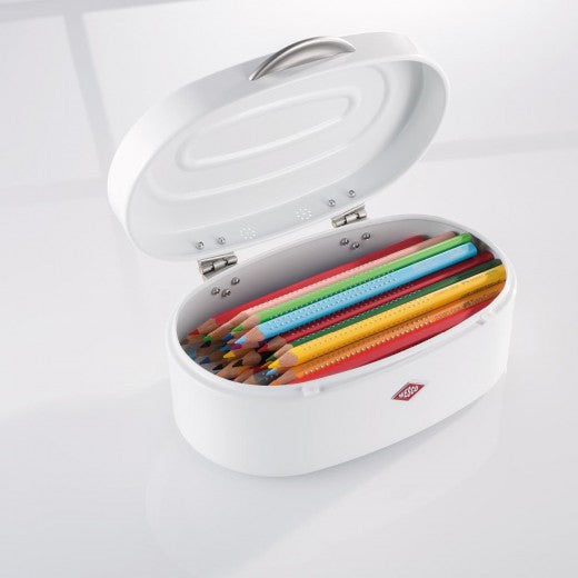 Boîte de rangement, en métal, Mini Elly Blanc, l22,5xP13,6xH10 cm