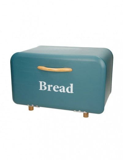 Boîte à pain, en métal et bambou, Home Collection Petrol, l35,5xA21xH22,5 cm