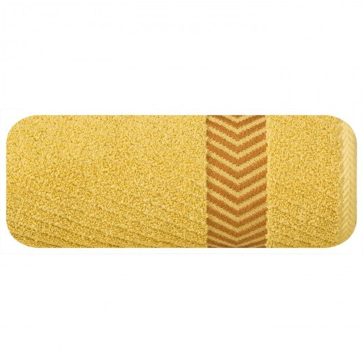 Drap de bain Mateo en coton jaune, 50 x 90 cm