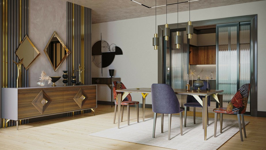 Décoration en métal et marbre Valentin Big Doré / Noir, l8xA5xH30 cm