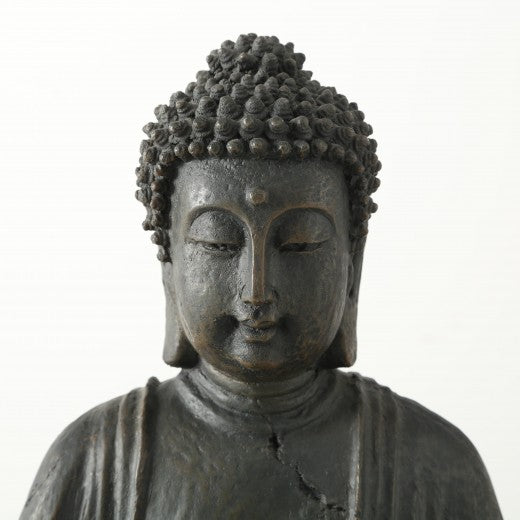 Décoration Bouddha polyrésine gris foncé, l17xP26xH40 cm