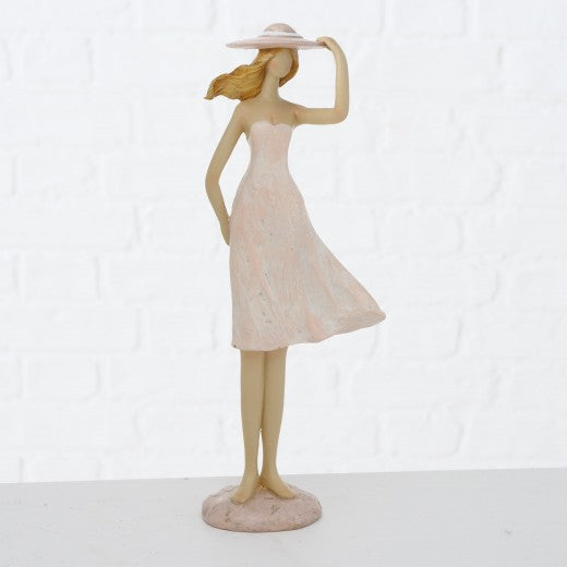 Décoration polyrésine Mikela Rose clair, Modèles assortis, l10xA5xH25 cm