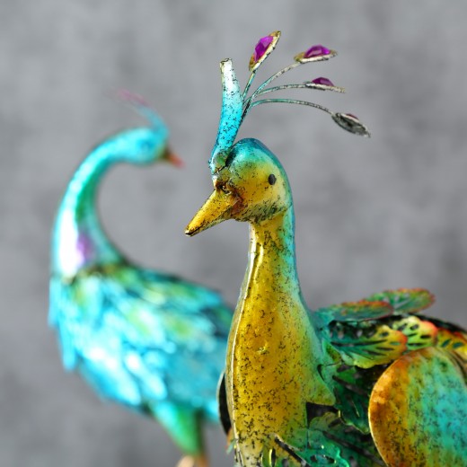 Décoration métallique Antonio Peacock Multicolore, Modèles Assortis, l74xA35xH50 cm