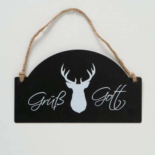 Décoration murale en métal Alpinist Noir / Blanc, Modèles Assortis, L28xH16 cm