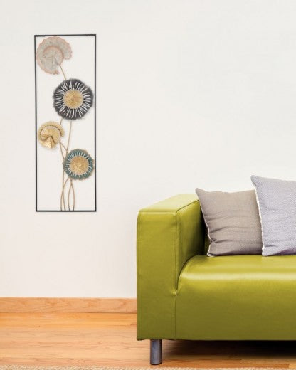 Décoration murale en métal, Let A Multicolore, l30xA5xH88,5 cm