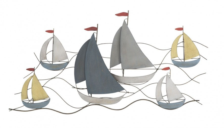 Décoration murale en métal Mer Multicolore, l114,5xA3,5xH62,5 cm