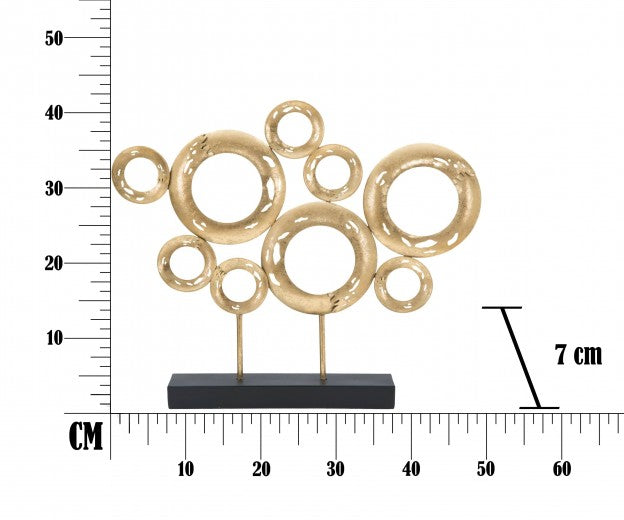 Décoration métallique Sculpture A Or / Noir, l49xA7xH41 cm