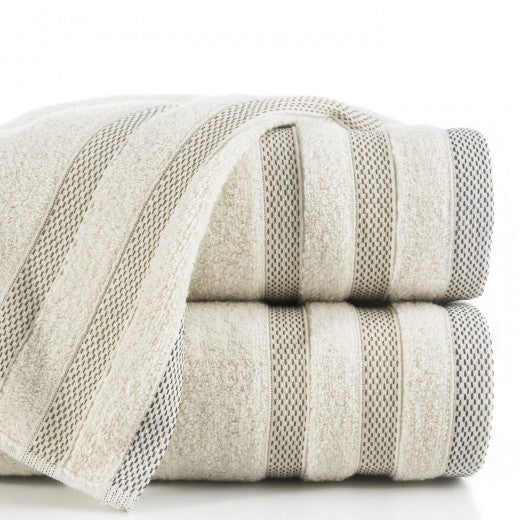 Drap de bain Riki Beige en coton, 50 x 90 cm