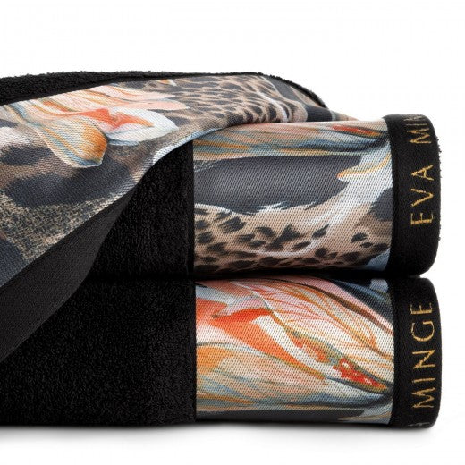 Drap de bain coton Alia Eva Boule Noire-50 x 90 cm