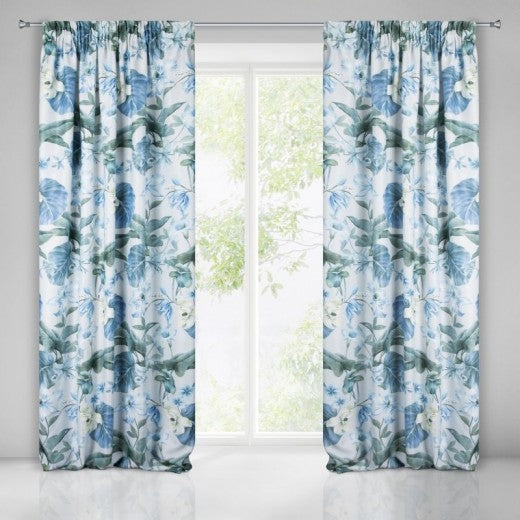 Rideau occultant Alia Multicolore / Bleu, 140 x 270 cm, 1 pièce