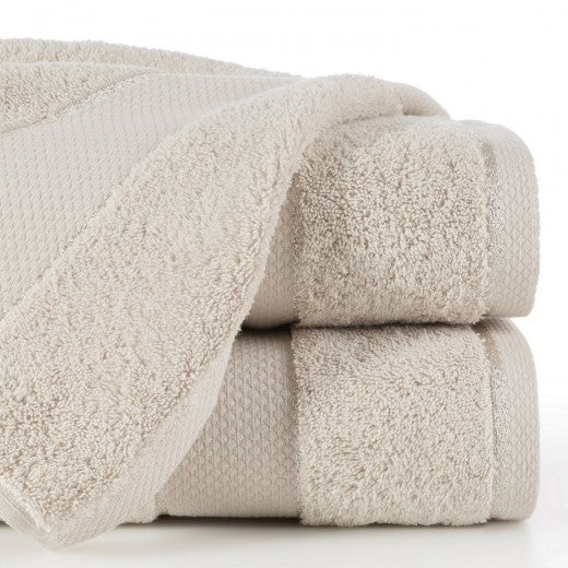 Drap de bain en coton Kali Beige, 50 x 90 cm