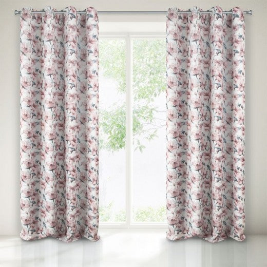 Draperie Blackout Willow Blanc / Rose, 135 x 250 cm, 1 pièce