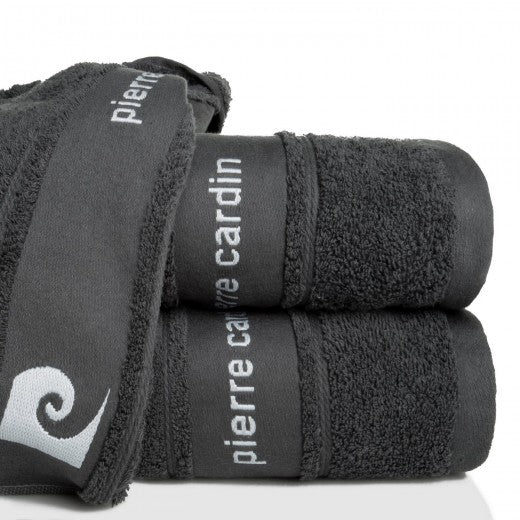 Drap de bain en coton Graphite Neli Pierre Cardin - 50 x 100 cm