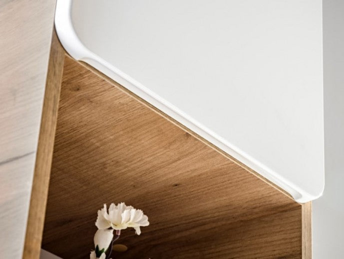 Meuble de salle de bain haut 2 portes, Aruba Blanc, l35xA32xH170 cm