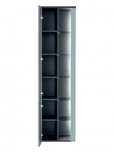 Meuble de salle de bain haut avec étagères et 2 portes, Bahama Mint, l45xA33xH170 cm