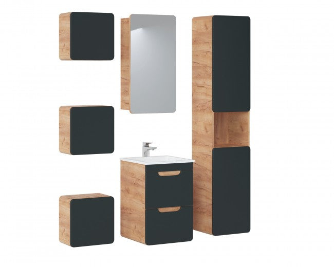 Meuble de salle de bain haut 2 portes, Aruba Cosmos, l35xA32xH170 cm