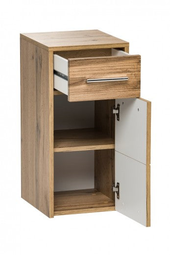 Meuble de salle de bain suspendu avec 1 porte et 1 tiroir, Ibiza Blanc, l30xA33xH63 cm