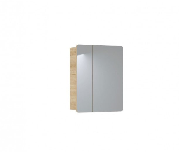 Meuble de salle de bain suspendu avec 2 portes et miroir, Aruba, l60xA16xH75 cm