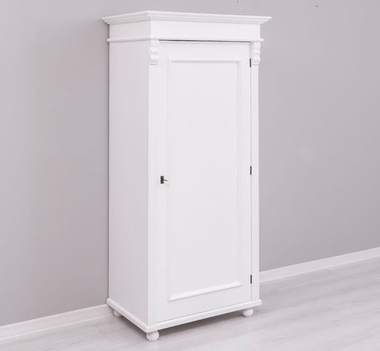 Armoire en bois de sapin avec 1 porte, Pasy PS244, blanc P004, L85XA58XH180 cm