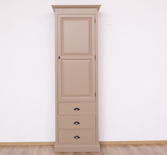 Armoire Bradwood avec 1 porte et 3 tiroirs, Pasy PS479 peint, l75xa40xh220 cm-capuccino