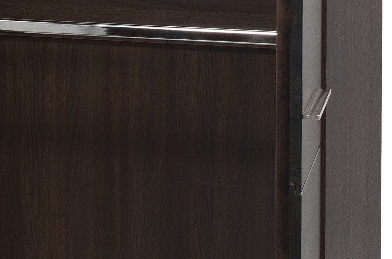 Meuble en MDF et aggloméré, avec 3 portes et miroir Porti 73 Chêne Choco, l165xA60xH210 cm