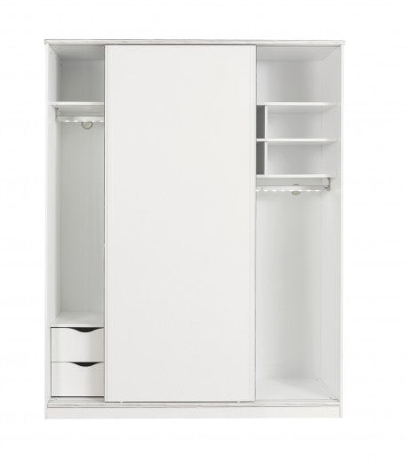 Armoire à palettes avec 2 portes coulissantes pour les jeunes Blanc, l164xA59xH206 cm