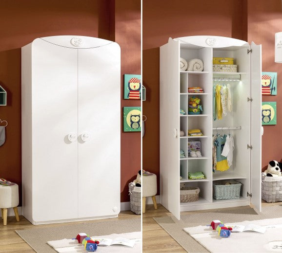 Armoire palette 2 portes, pour bébé Baby Cotton Blanc