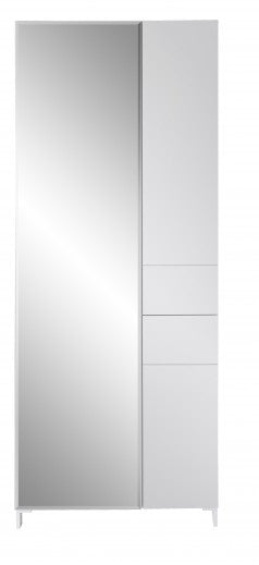 Meuble d'entrée en MDF avec miroir et 3 portes, Kalis Gris, l80xA39xH200 cm