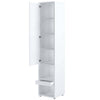 Armoire haute avec 1 porte et 1 tiroir, BC07, Blanc Brillant, L45xl46xH217 cm
