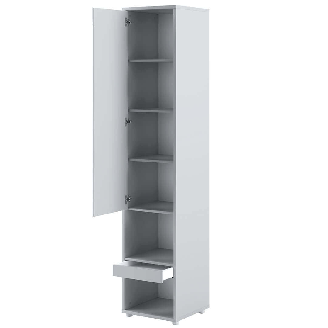 Armoire haute avec 1 porte et 1 tiroir, BC07, Gris Mat, L45xW46xH217 cm