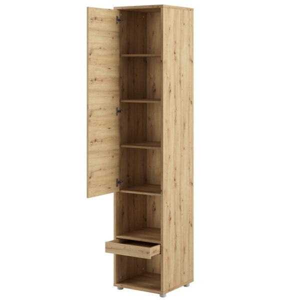 Armoire haute avec 1 porte et 1 tiroir, BC07, Chêne artisanal, L45xl46xH217 cm