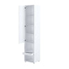 Armoire haute avec 1 porte et 1 tiroir, BC07, Blanc Mat, L45xW46xH217.8 cm