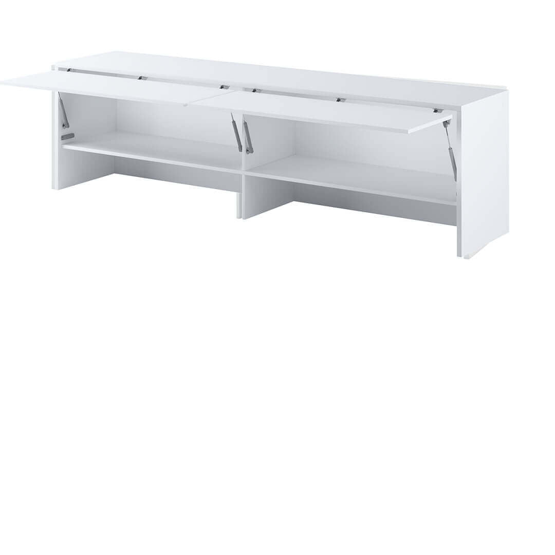 Armoire suspendue à 2 portes, en bois, BC09 Small Horizontal, Blanc Brillant, L211xW46xH60 cm