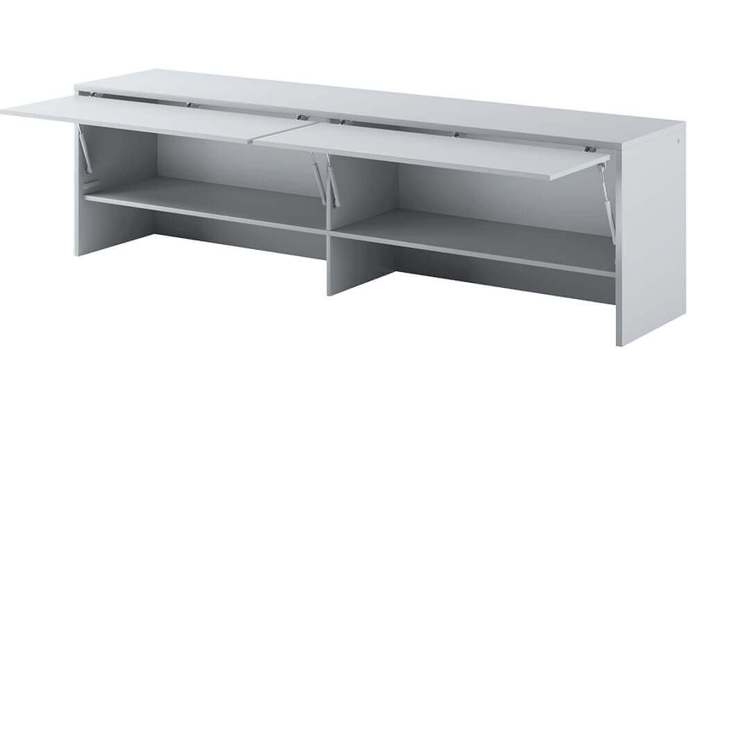 Armoire suspendue à 2 portes, en bois, BC09 Small Horizontal, Gris Matt, L211xW46xH60 cm