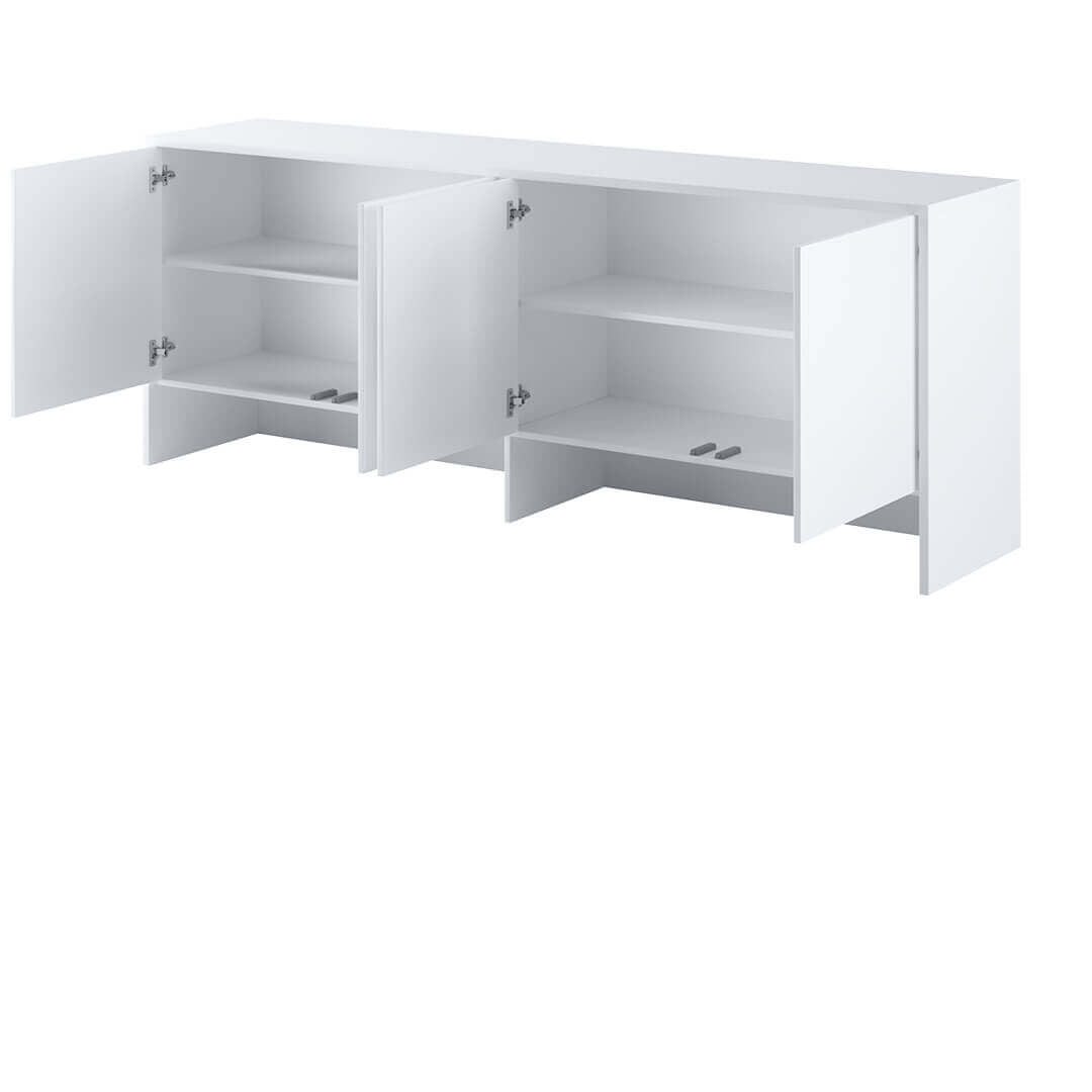 Armoire suspendue à 4 portes, en bois, BC10 Medium Horizontal, Blanc Brillant L211xW46xH80 cm