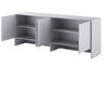 Armoire suspendue à 4 portes, en bois, BC10 Medium Horizontal, Gris Mat, L211xW46xH80 cm