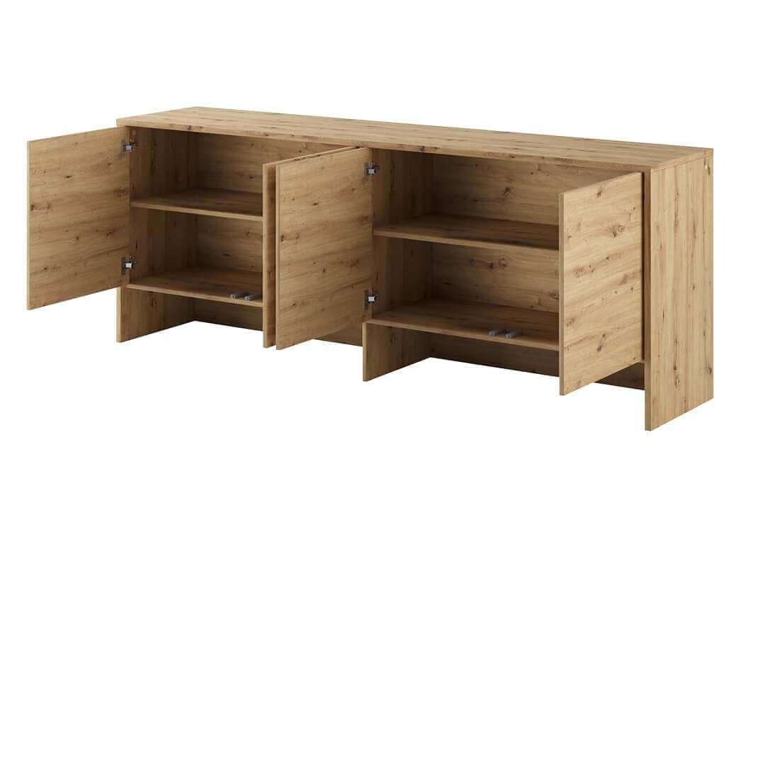 Armoire suspendue à 4 portes, en bois, BC10 Medium Horizontal Chêne artisanal, L211xW46xH80 cm