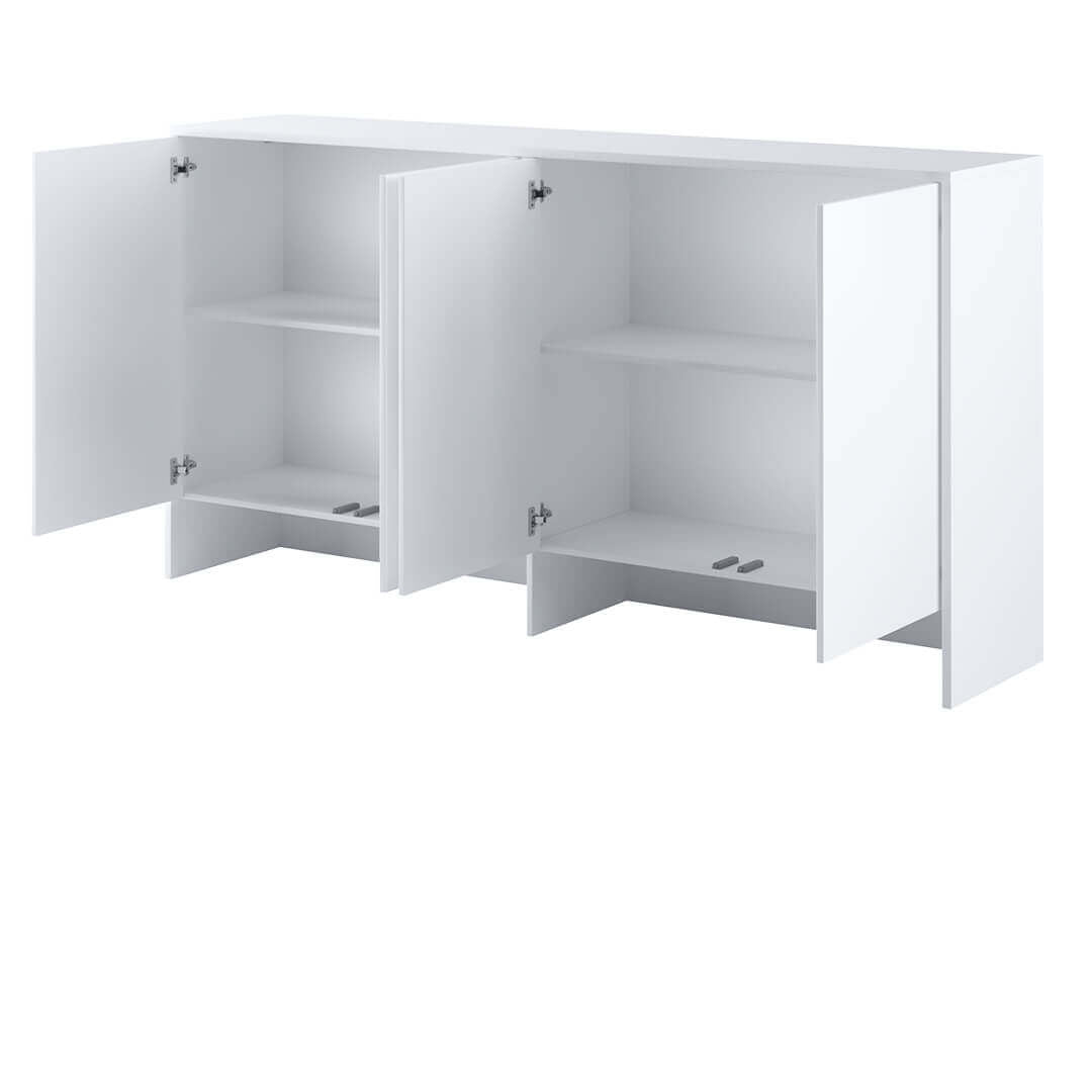 Armoire suspendue à 4 portes, en bois, BC11 Big Horizontal, Blanc Brillant, L211xL46xH110 cm
