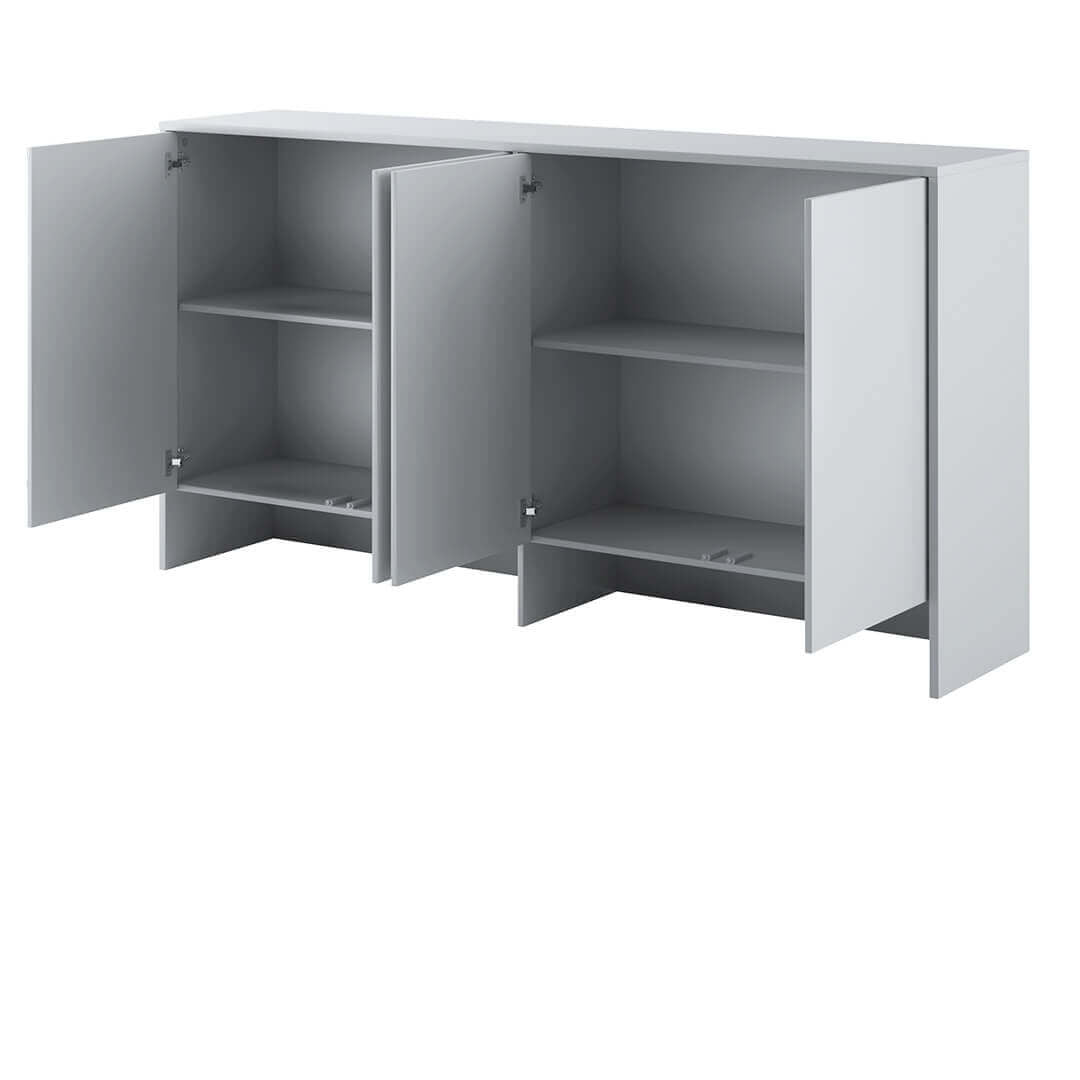 Armoire suspendue à 4 portes, en bois, BC11 Big Horizontal, Gris Mat, L211xW46xH110 cm