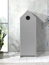 Armoire de type boîte MDF, avec 1 porte pour enfants gris / blanc, L57.6xa37xh171.3 cm