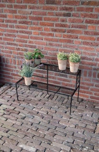 Étagère à pots de jardin / terrasse, métal, Large Noir Shelf, L78,9xl51,5xH65,3 cm